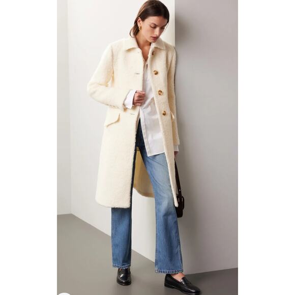 Marina Moscone Collective Off-white faux Shearling Coat - Picture 1 of 11